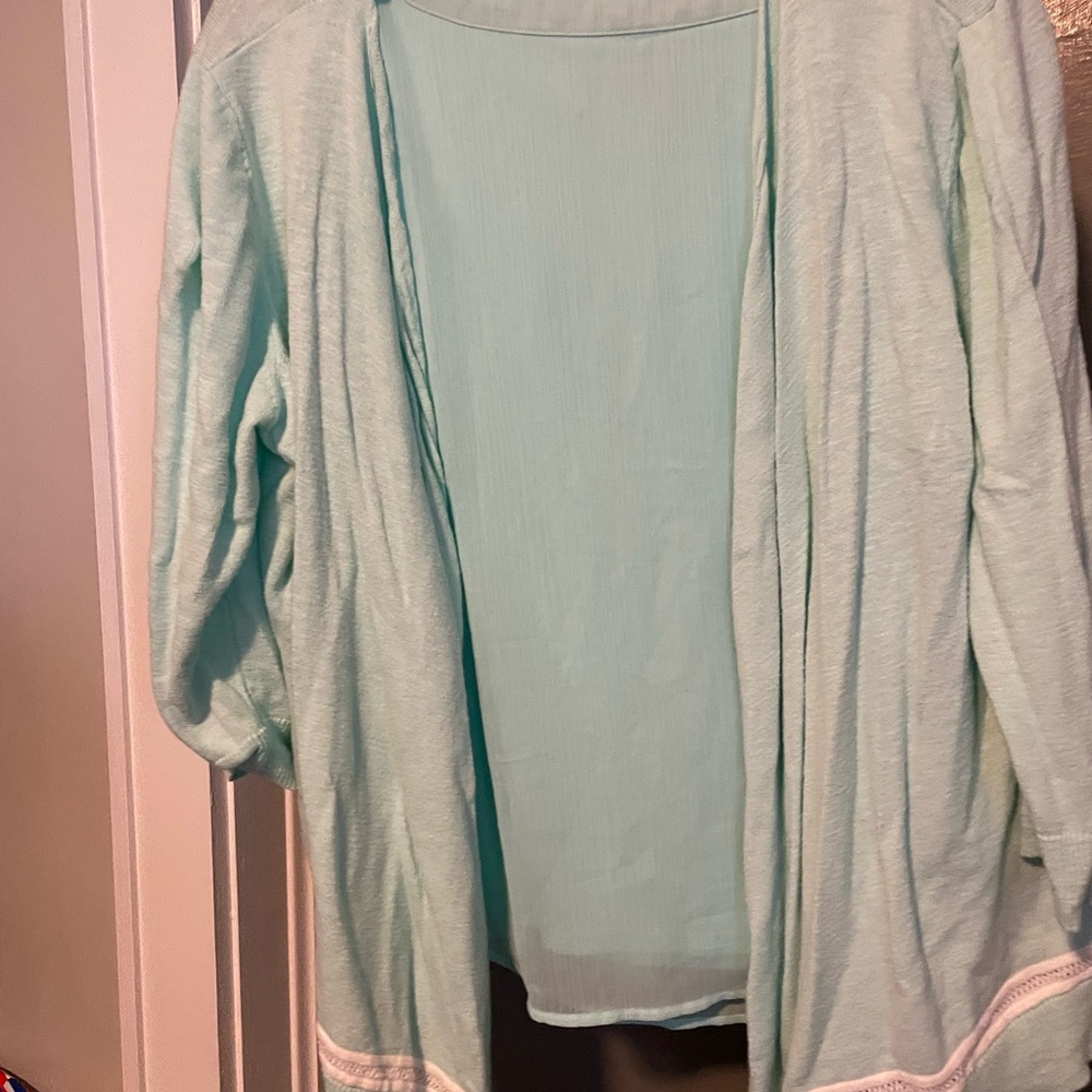 CJ Banks Soft Blue Cardigan